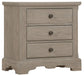 Vaughan-Bassett Heritage 3 Drawer Nightstand in Greystone image