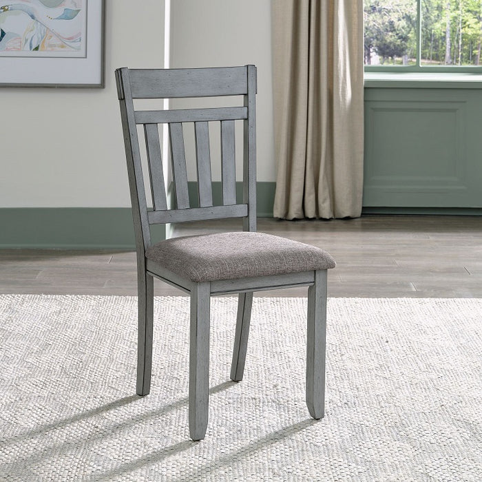 Liberty Furniture Newport Splat Back Side Chair (Set of 2) in Smokey Grey