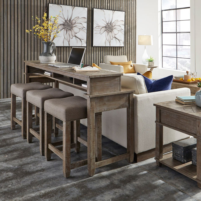 Parkland Falls Console Stool in Weathered Taupe