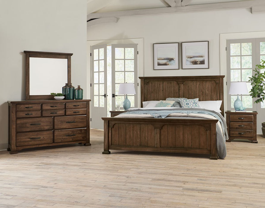 Vaughan-Bassett Joinery King Panel Bed in Natural Oak 192