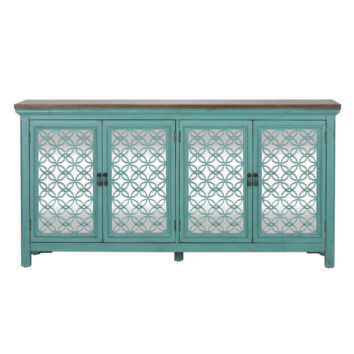 Liberty Furniture Kensington 4 Door Accent Cabinet in Turquoise image