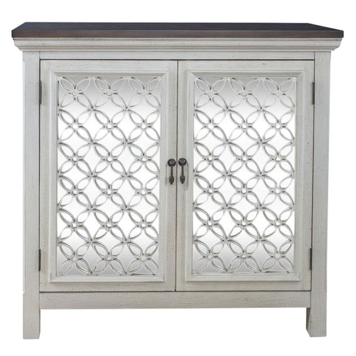 Liberty Furniture Westridge 2 Door Accent Cabinet in Wire Brushed Gray and White image