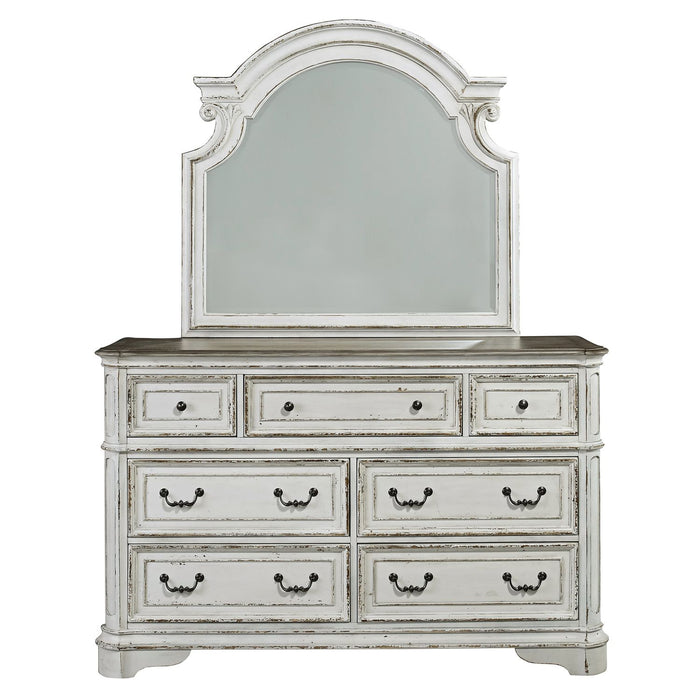 Magnolia Manor Queen Uph Sleigh Bed, Dresser & Mirror, Night Stand