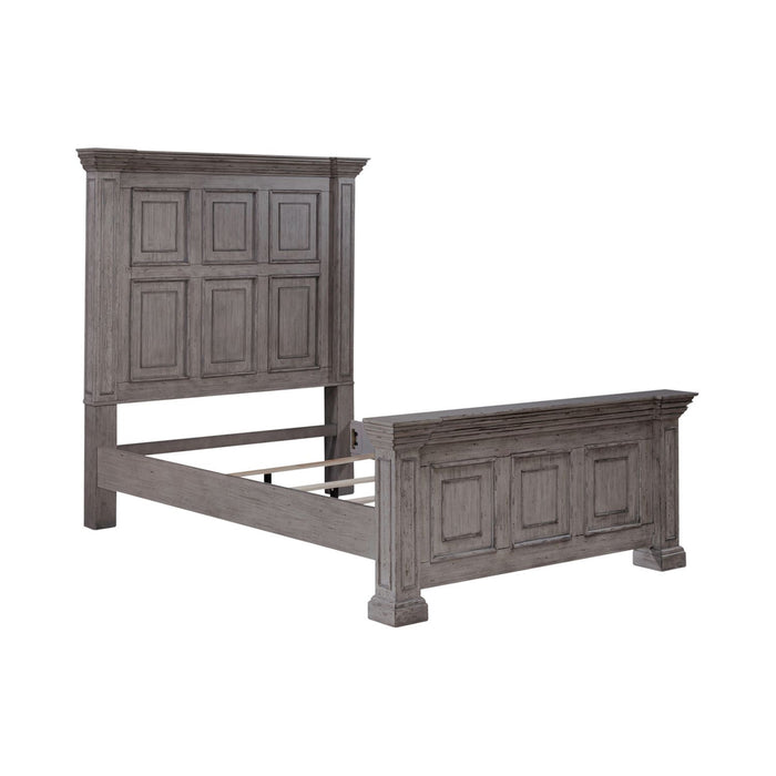 Liberty Furniture Big Valley Queen Mansion Panel Bed in Graystone