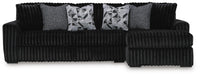 Midnight-Madness Sectional Sofa with Chaise - Onyx