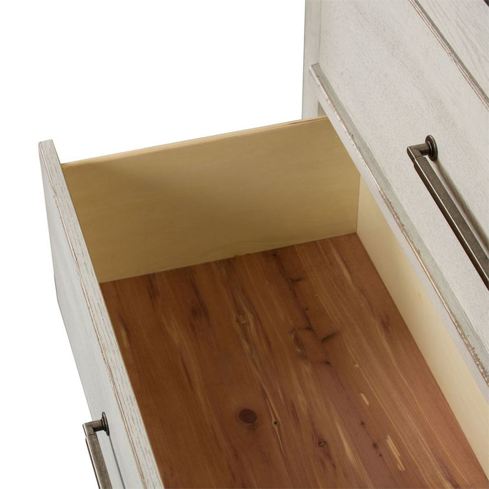 Liberty Modern Farmhouse 5 Drawer Chest in White