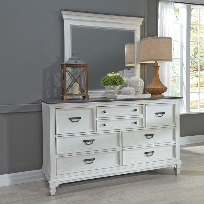 Allyson Park King California Panel Bed, Dresser & Mirror, Chest