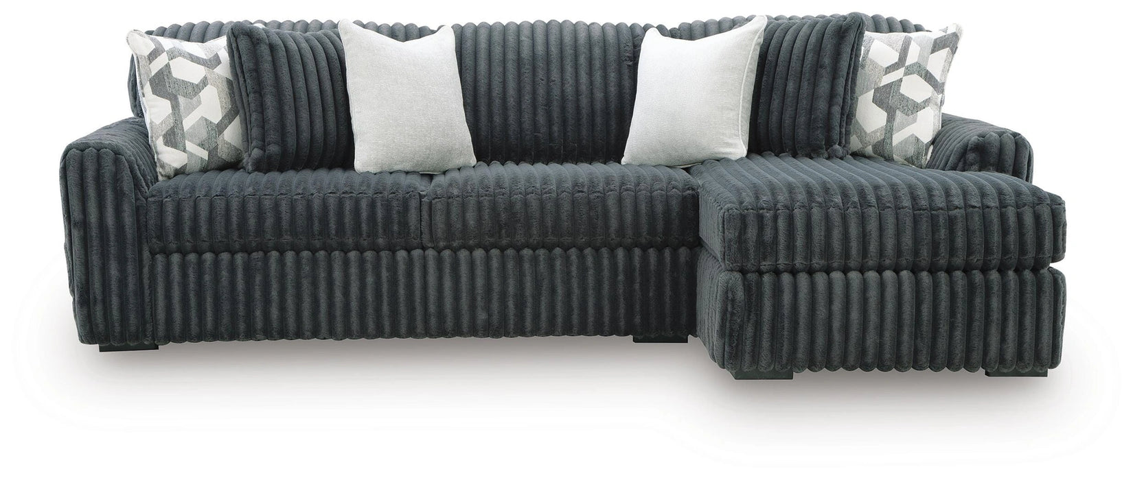 Midnight-Madness Sectional Sofa with Chaise - Gunmetal
