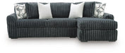 Midnight-Madness Sectional Sofa with Chaise - Gunmetal