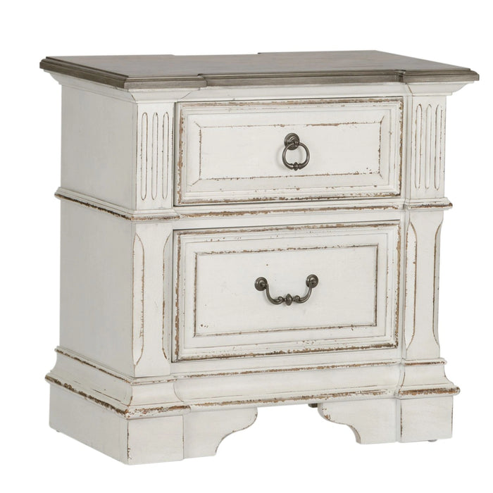 Abbey Park Drawer Nightstand in Antique White image