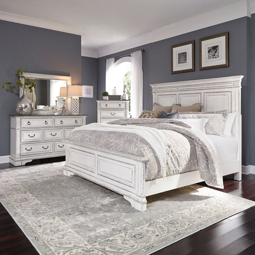 Abbey Park Queen Panel Bed, Dresser & Mirror, Chest image