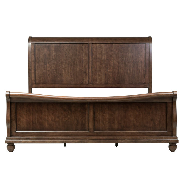 Rustic Traditions King California Sleigh Bed, Dresser & Mirror, Chest, Night Stand