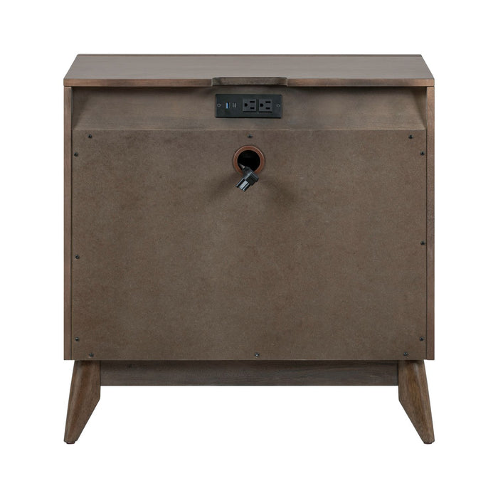 Century Modern Nightstand w/ Charging Station