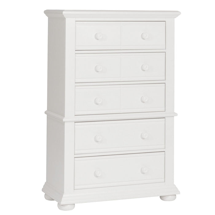 Summer House 5 Drawer Chest in Oyster White