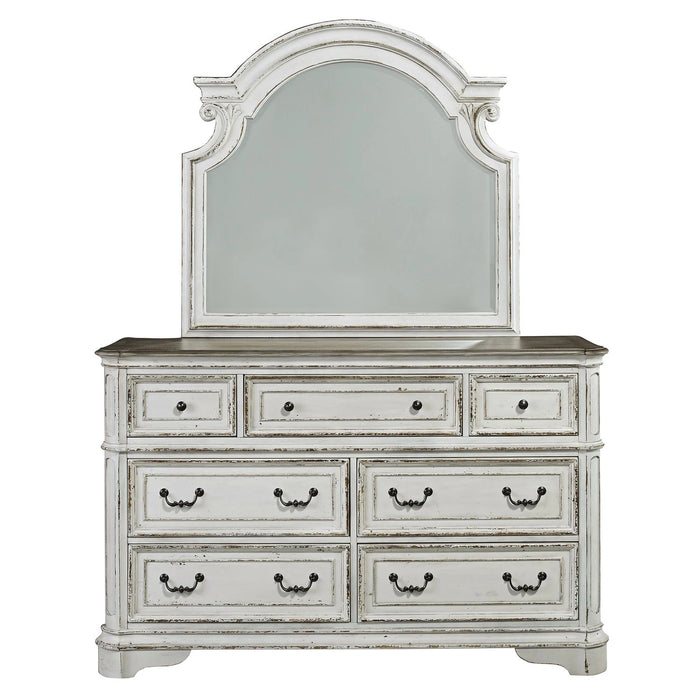 Magnolia Manor Panel Bed, Dresser & Mirror, Chest image