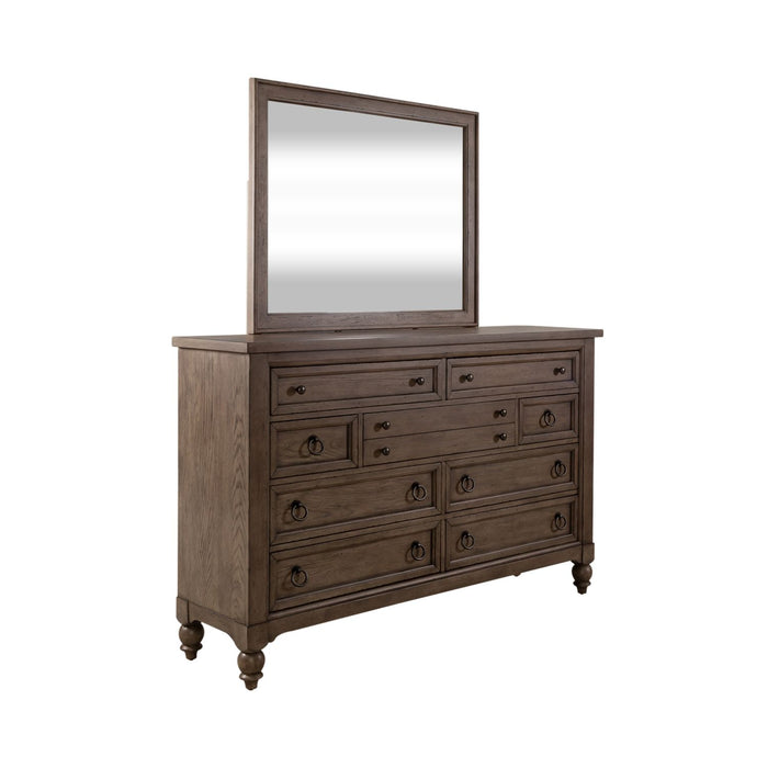 Americana Farmhouse Queen Shelter Bed, Dresser & Mirror, Chest