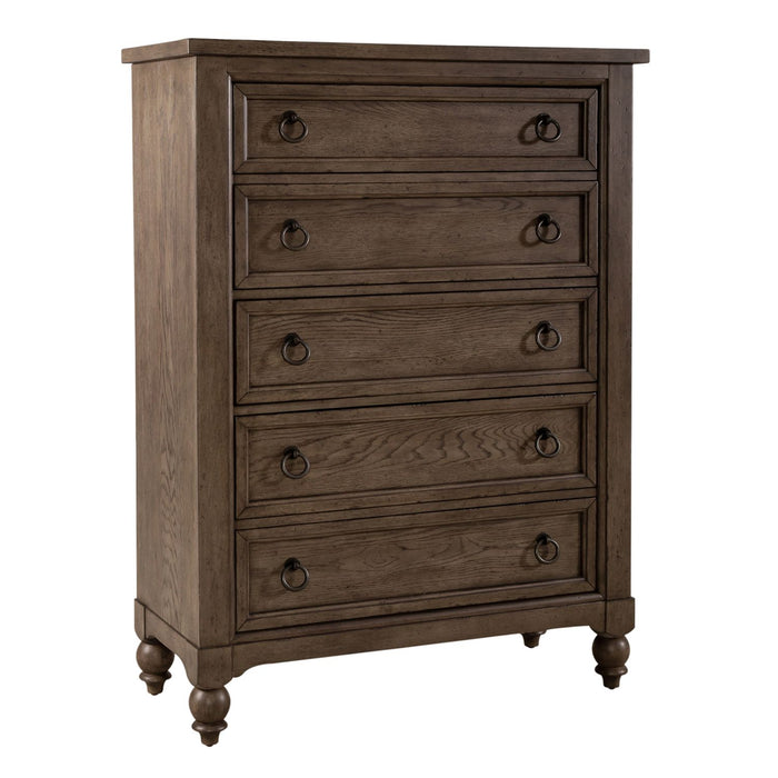 Americana Farmhouse Queen Sleigh Bed, Dresser & Mirror, Chest, N/S