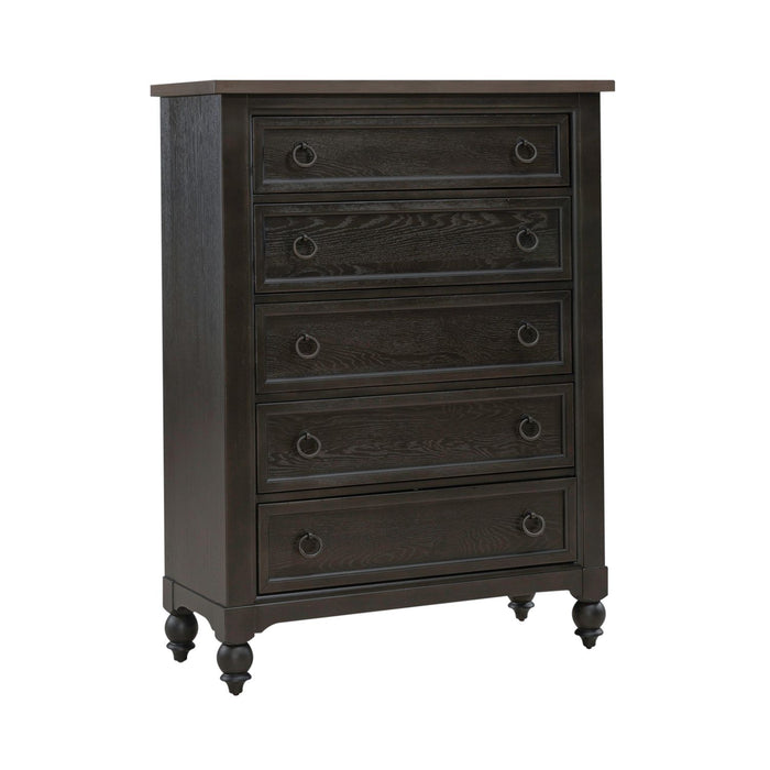 Americana Farmhouse 5 Drawer Chest in Black