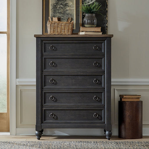 Americana Farmhouse 5 Drawer Chest in Black image