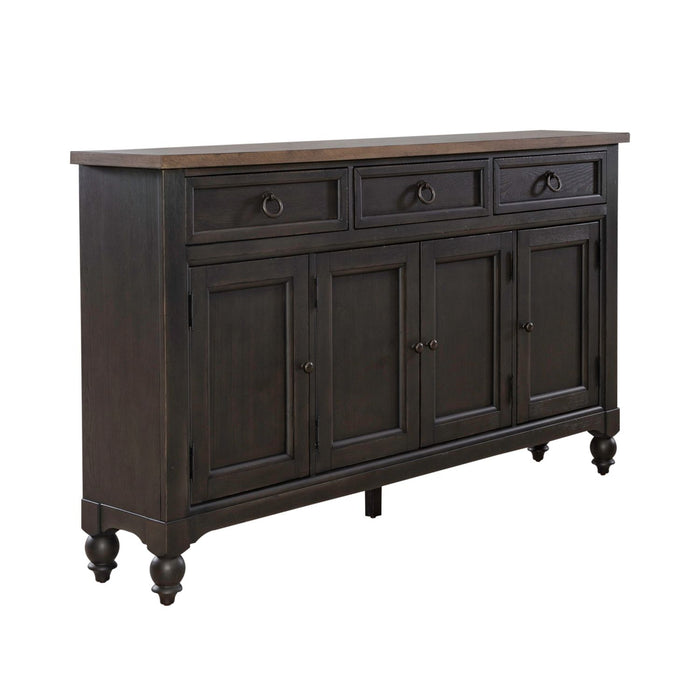 Americana Farmhouse Hall Buffet in Dusty Taupe & Black