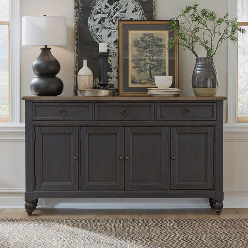 Americana Farmhouse Hall Buffet in Dusty Taupe & Black image