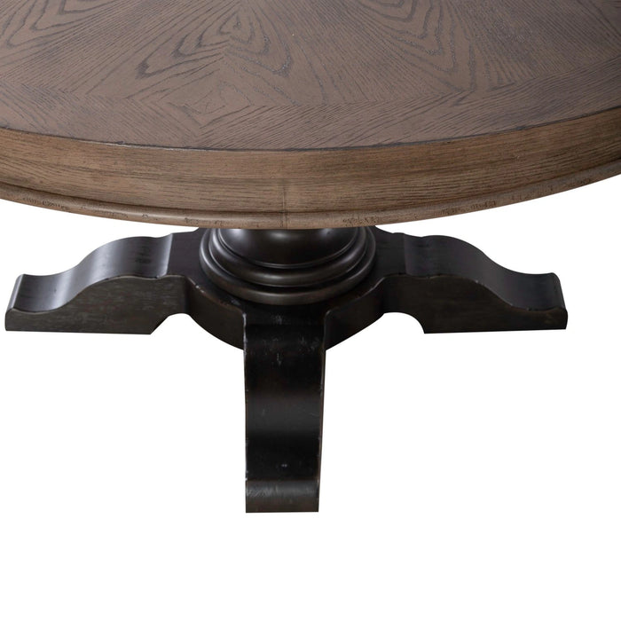 Americana Farmhouse Single Pedestal Table Base- Black image