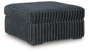 Midnight-Madness Oversized Accent Ottoman - Gunmetal