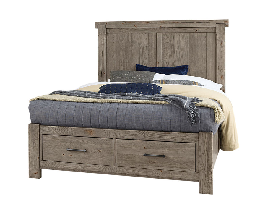 Vaughan Bassett Yellowstone Queen American Dovetail Panel Storage Bed in Dapple Grey image