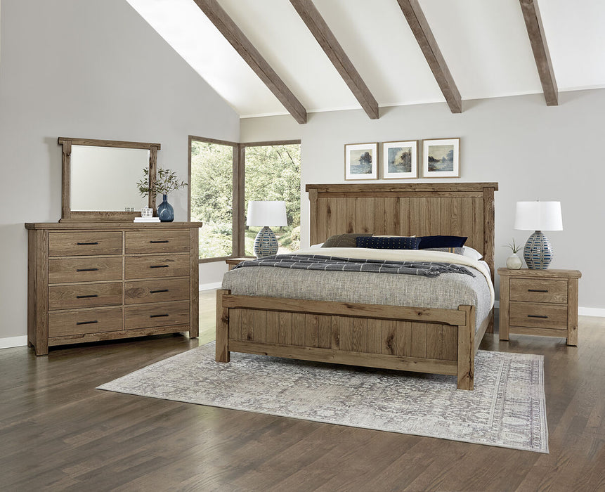 Vaughan Bassett Yellowstone King American Dovetail Panel Bed in Chestnut Natural