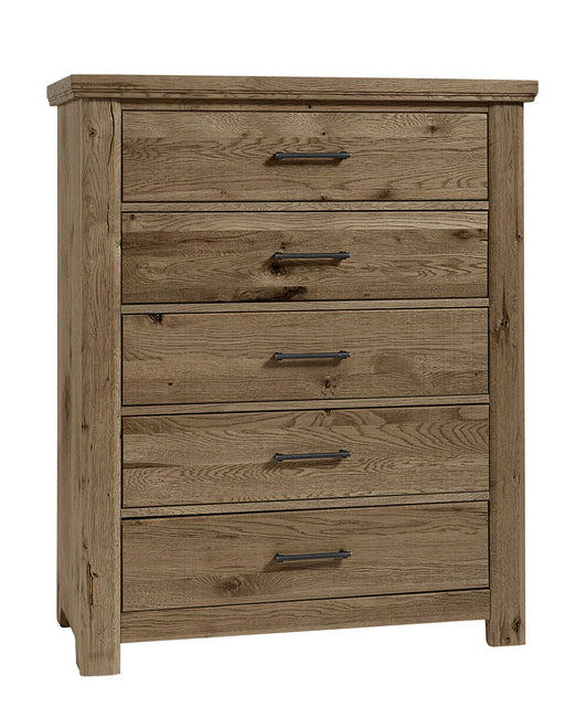 Vaughan Bassett Yellowstone 5 Drawer Chest in Chestnut Natural image