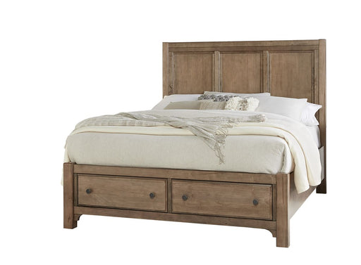 Vaughan Bassett Cool Farmhouse Panel Queen Bed with Storage in Natural image