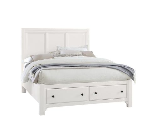 Vaughan Bassett Cool Farmhouse Panel King Bed with Storage in Soft White image