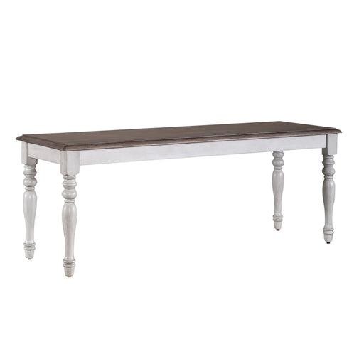Ocean Isle Bench (RTA) in Antique White with Weathered Pine image