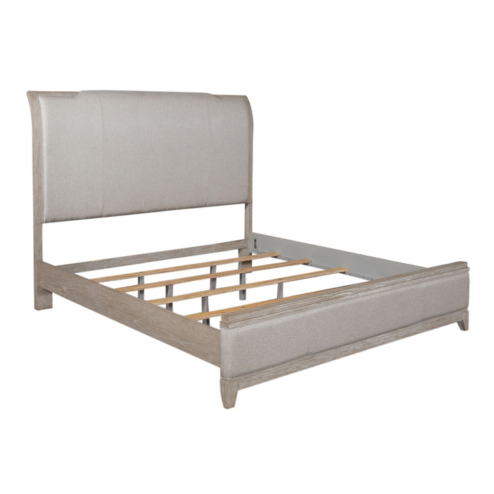 Belmar King California Upholstered Bed, Dresser & Mirror, Chest, Night Stand