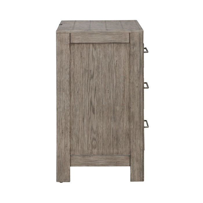 Liberty Furniture Skyview Lodge Nightstand with Charging Station in Cobblestone