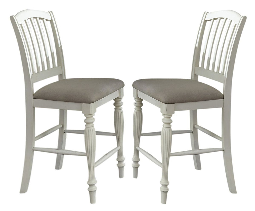 Liberty Furniture Cumberland Creek Slat Back Counter Chair in Nutmeg/White (Set of 2) image