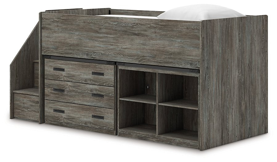 Frandern Loft Bed with Bookcase and Drawer Storage