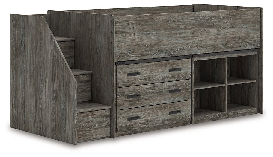 Frandern Loft Bed with Bookcase and Drawer Storage