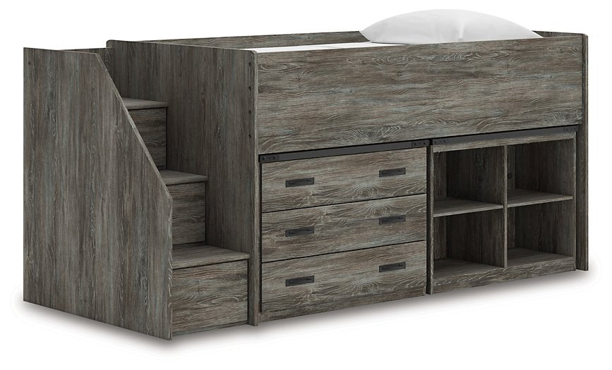 Frandern Loft Bed with Bookcase and Drawer Storage