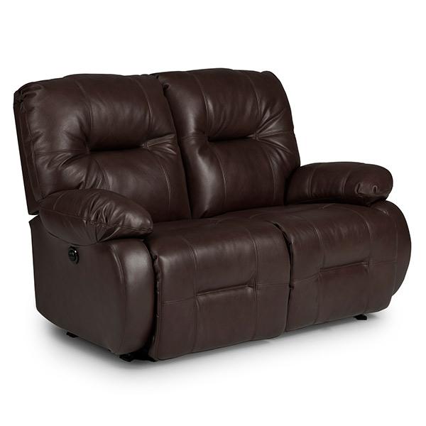 BRINLEY LOVESEAT LEATHER ROCKING CONSOLE LOVESEAT- L700CC7