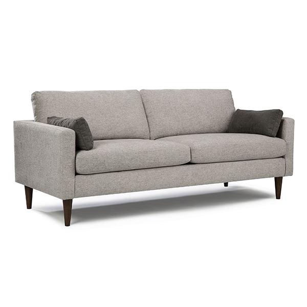 TRAFTON COLLECTION LEATHER STATIONARY SOFA W/2 PILLOWS- S10DWLU