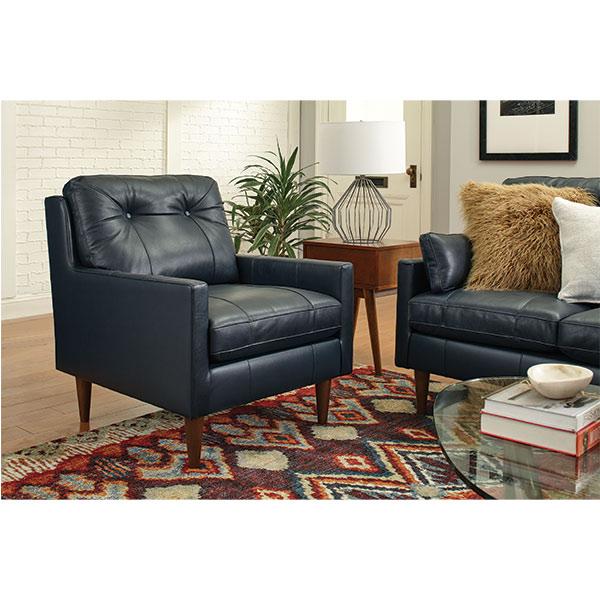 TREVIN LEATHER CLUB CHAIR- C38BGLU