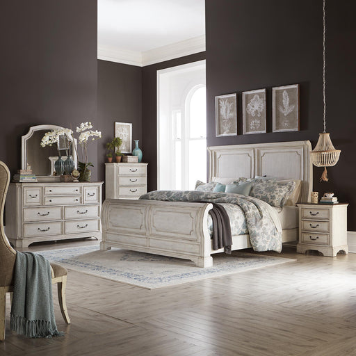 Abbey Road Queen Sleigh Bed, Dresser & Mirror, Chest, Night Stand image