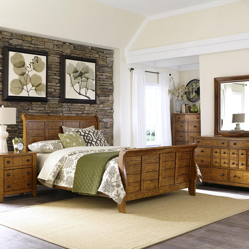 Grandpas Cabin King California Sleigh Bed, Dresser & Mirror, Chest, Night Stand image