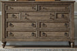 Liberty Furniture Americana Farmhouse 9 Drawer Dresser in Dusty Taupe and Black image
