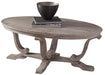 Liberty Furniture Greystone Mill Oval Cocktail Table in Stone White image
