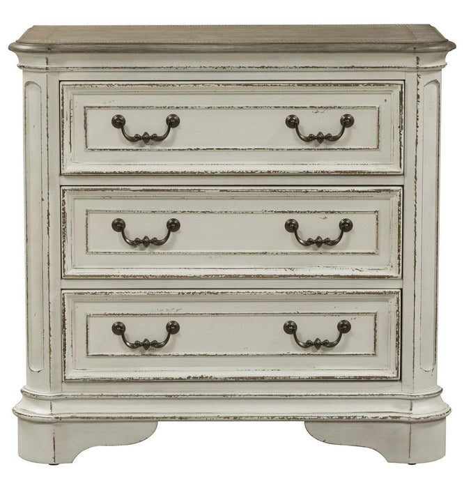 Liberty Magnolia Manor 3 Drawer Bedside Chest in Antique White SHIP TIME IS 4 WEEKS image