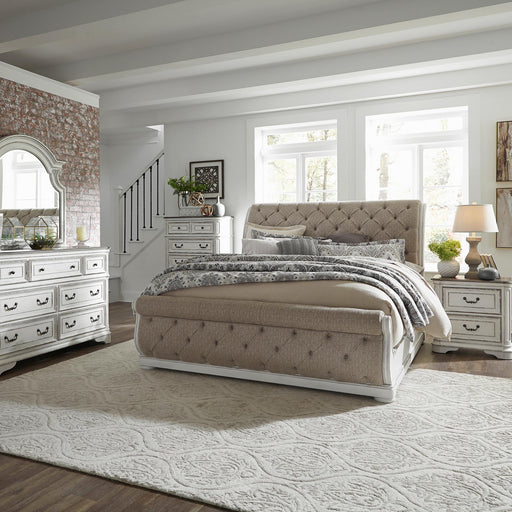 Magnolia Manor Queen Uph Sleigh Bed, Dresser & Mirror, Chest, Night Stand image