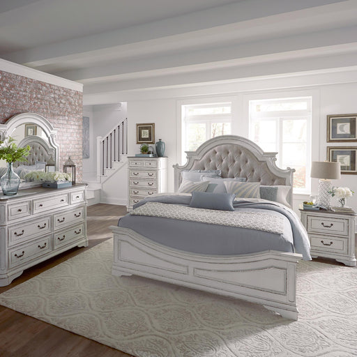 Magnolia Manor Queen Uph Bed, Dresser & Mirror, Chest, Night Stand image