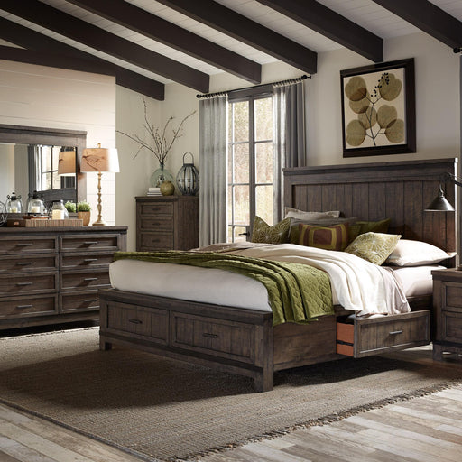 Thornwood Hills King Two Sided Storage Bed, Dresser & Mirror, Chest image